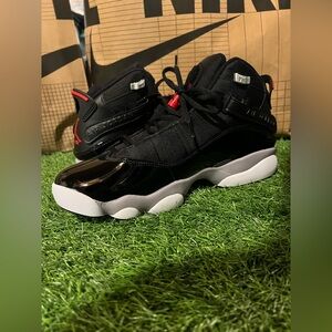 Men’s Nike Jordan 6 Rings Shoes Black and Red Size 10